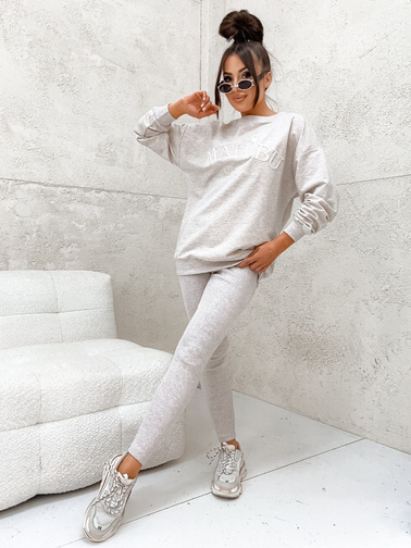 KOMPLET BAWEŁNIANY BLUZA + LEGINSY- SZARY