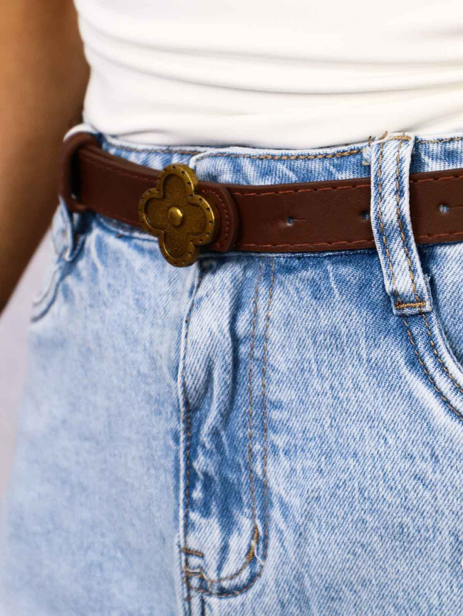 JASNOJEANSOWE SPÓDNICO-SPODENKI Z ASYMETRYCZNYM SZWEM+ PASEK