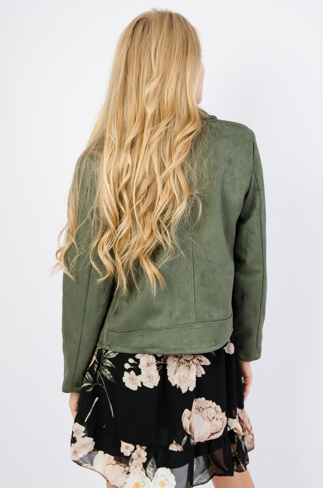 Zielona zamszowa ramoneska M-XXL