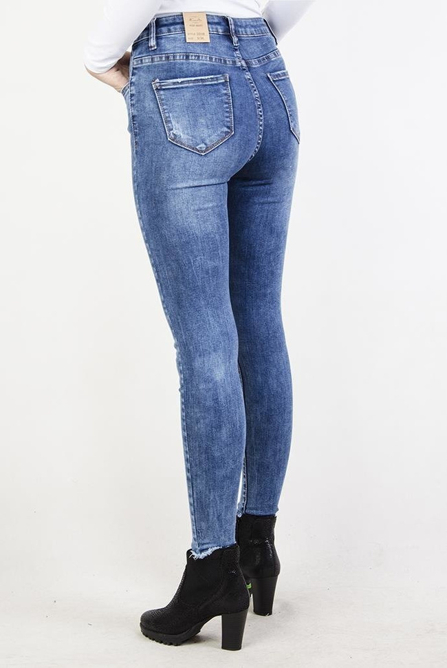 Jeansowe spodnie skinny jeans z wysokim stanem
