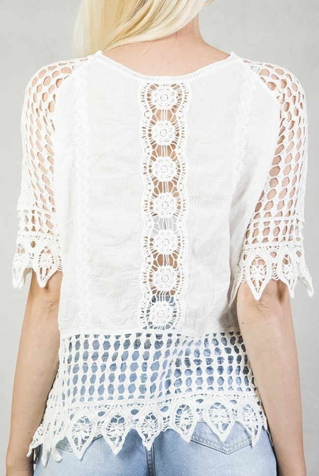 Bluzka ażurowa 3/4 rękaw