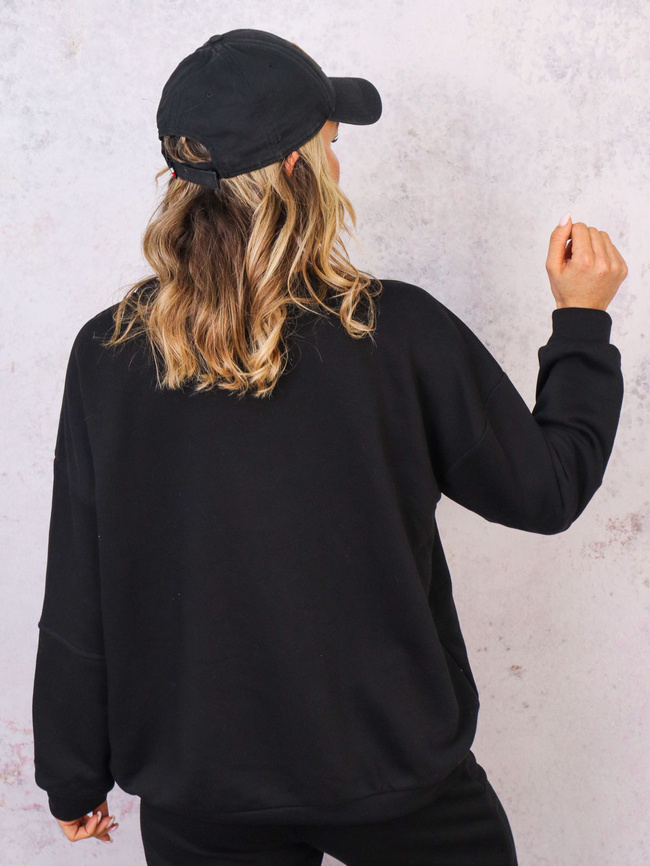 KOMPLET DRESOWY BLUZA Z NAPISEM+ SPODNIE- CZARNY