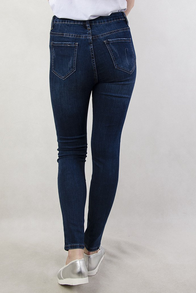 (Rozmiary L-XXXXL) Spodnie jeansowe z wysokim stanem