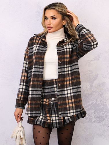 KOMPLET FLANELOWY SPÓDNICA+ KOSZULA