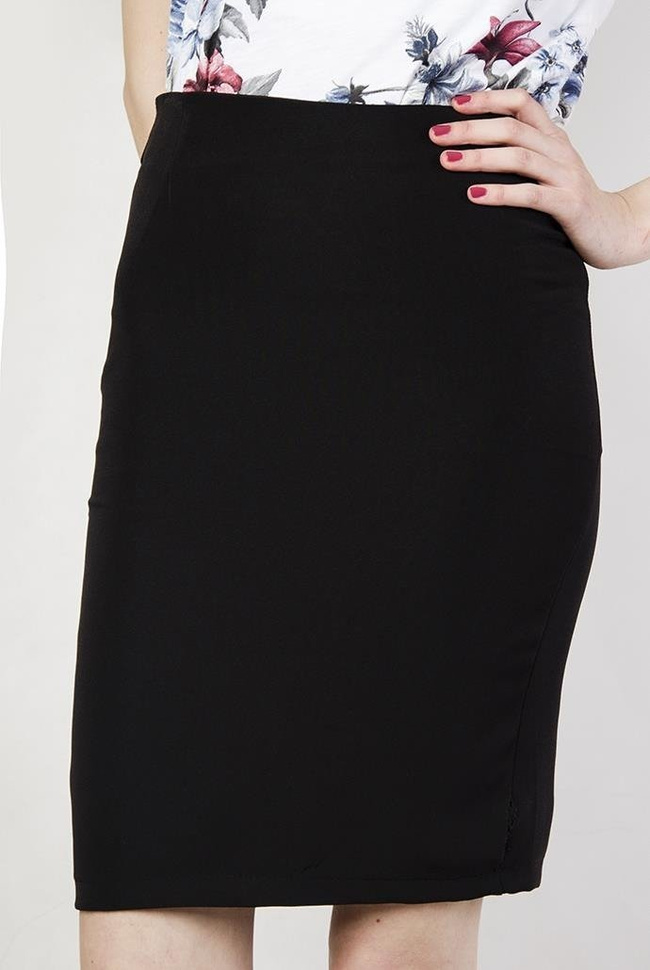 Czarna, przylegająca spódniczka zapinana na zamek