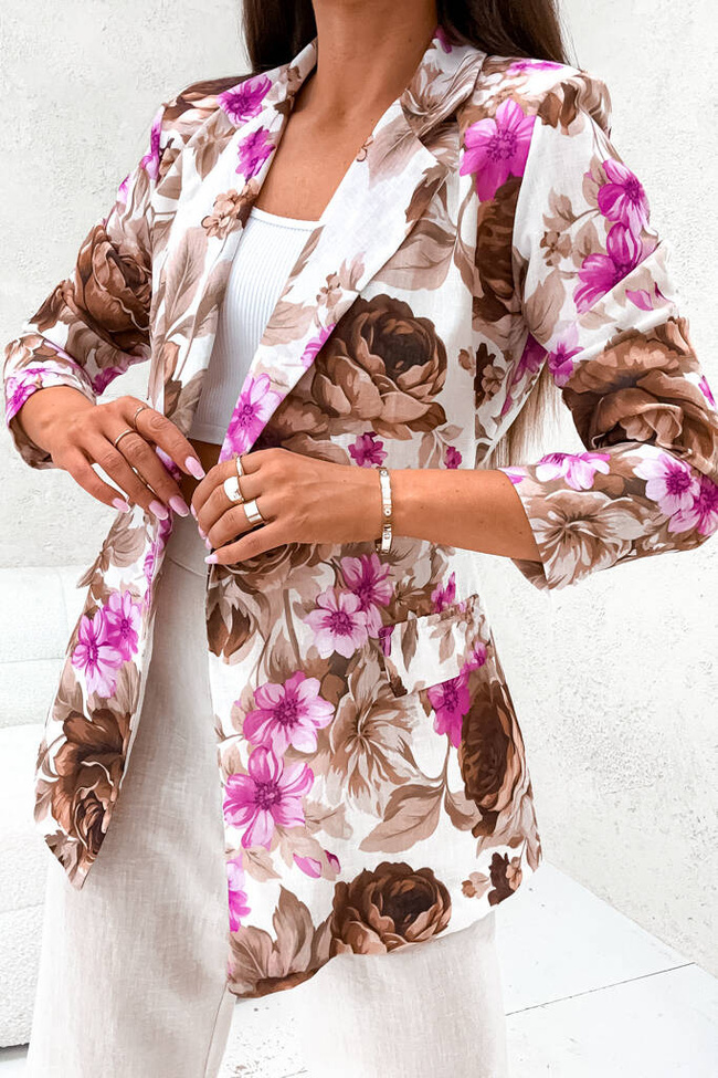 KOMPLET MARYNARKA WIĄZANA+ SPODNIE- RÓŻOWY