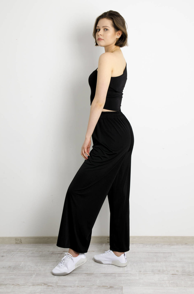 KOMPLET SPODNIE+ TOP - CZARNY