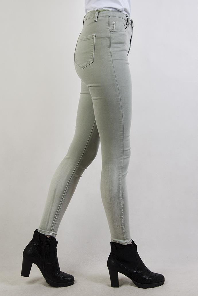 Jasnoszare spodnie skinny jeans, cieniowane