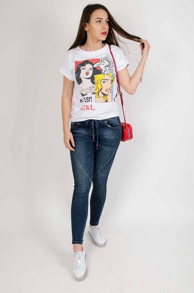 Spodnie jeansowe z lampasami