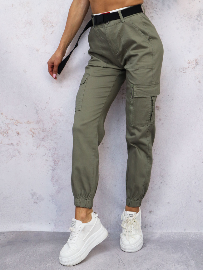 SPODNIE BOJÓWKI CARGO + PASEK- KHAKI