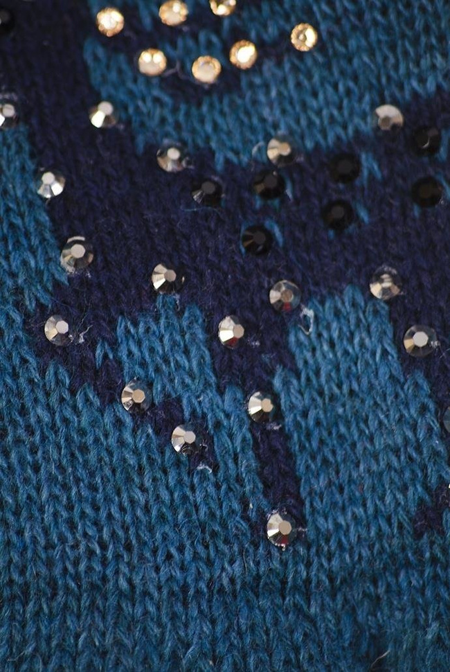 Szmaragdowe rękawiczki z reniferem