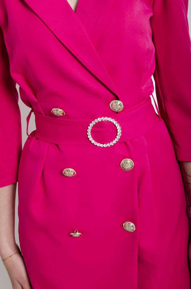 SUKIENKA MARYNARKOWA Z PASKIEM -RÓŻOWA