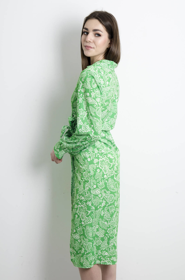 SUKIENKA ZIELONA WIĄZANA W PASIE 