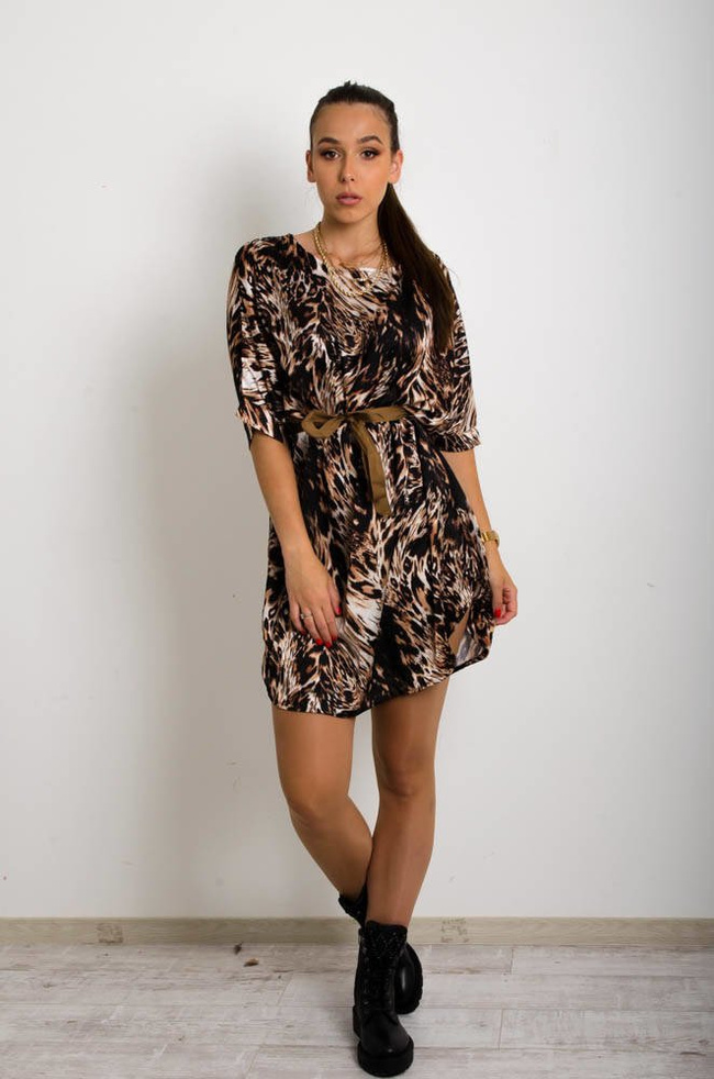 SATYNOWA SUKIENKA NIETOPERZ -WZÓR TYGRYSI