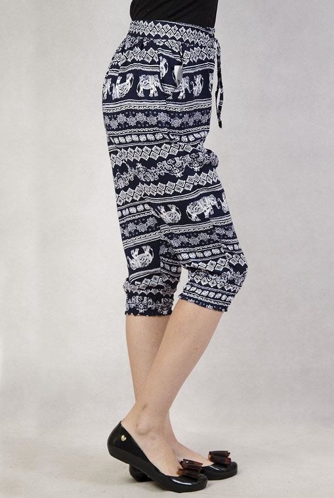 Spodnie alladynki 3/4 w słonie granatowe