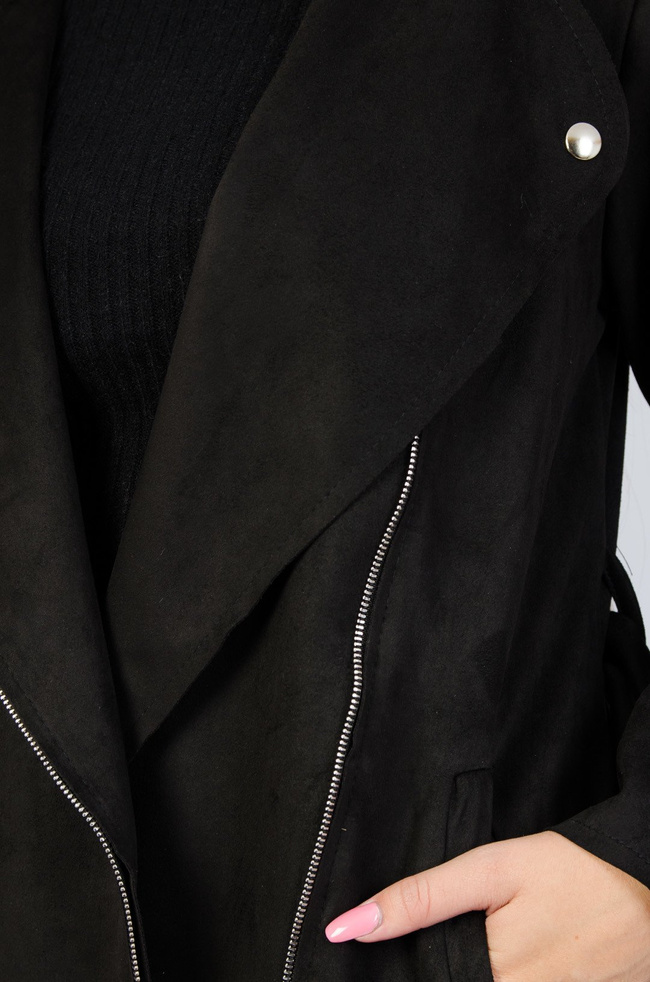 Płaszcz z imitacji zamszu