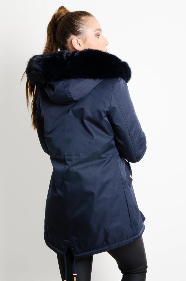 GRANATOWA KURTKA PARKA ZIMOWA