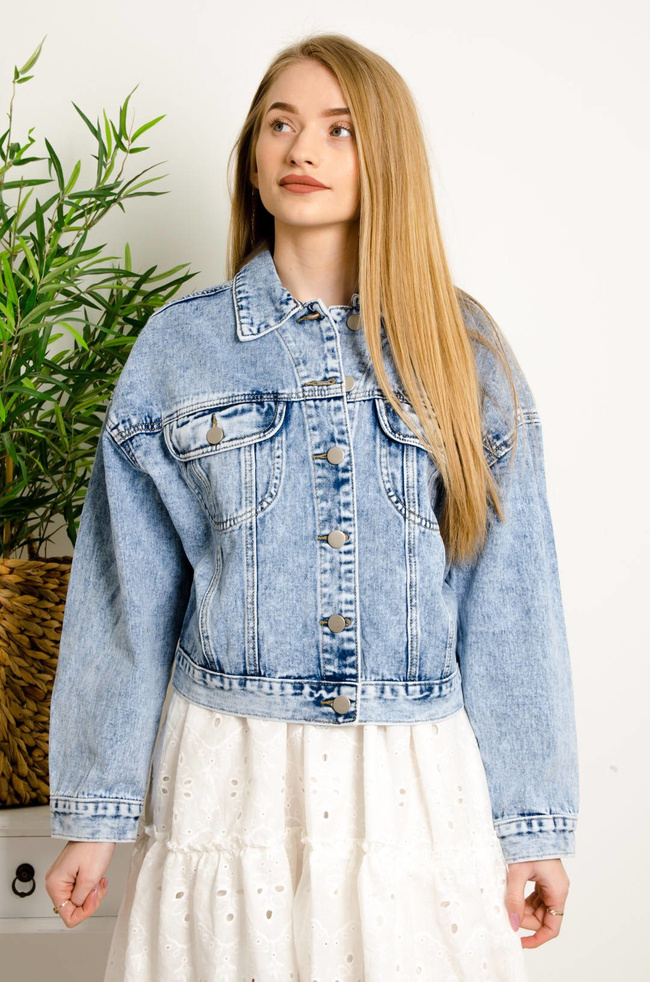 JASNA  KURTKA  JEANSOWA-DEKATYZOWANA