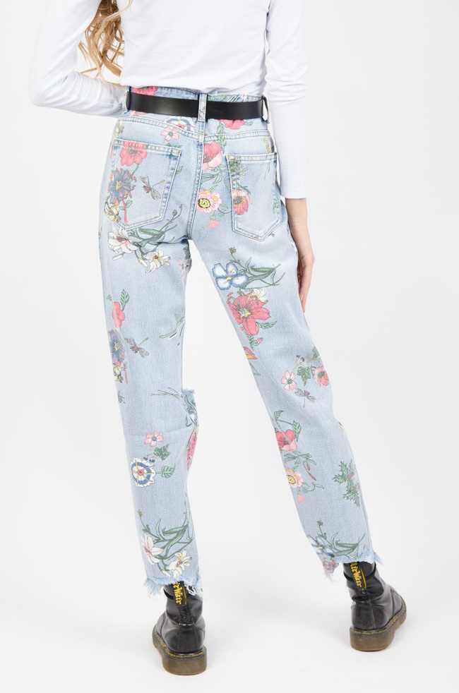 SPODNIE W KWIATY TYPU RELAXED FIT