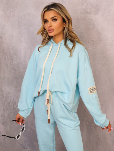 KOMPLET DRESOWY BLUZA Z KAPTUREM+ SPODNIE- NIEBIESKI