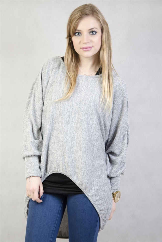 Szara asymetryczna tunika