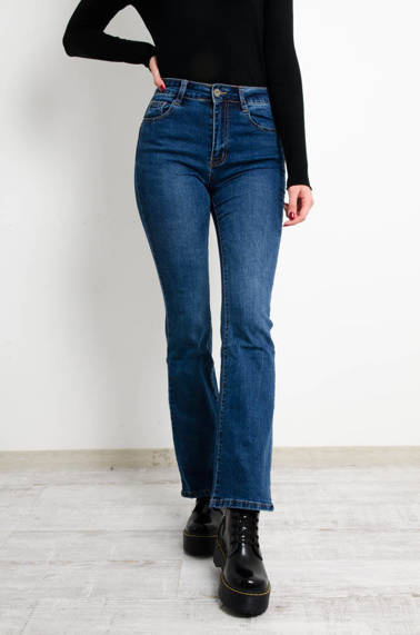 SPODNIE JEANSOWE FLARED JEANS PUSH UP- WYSOKI STAN