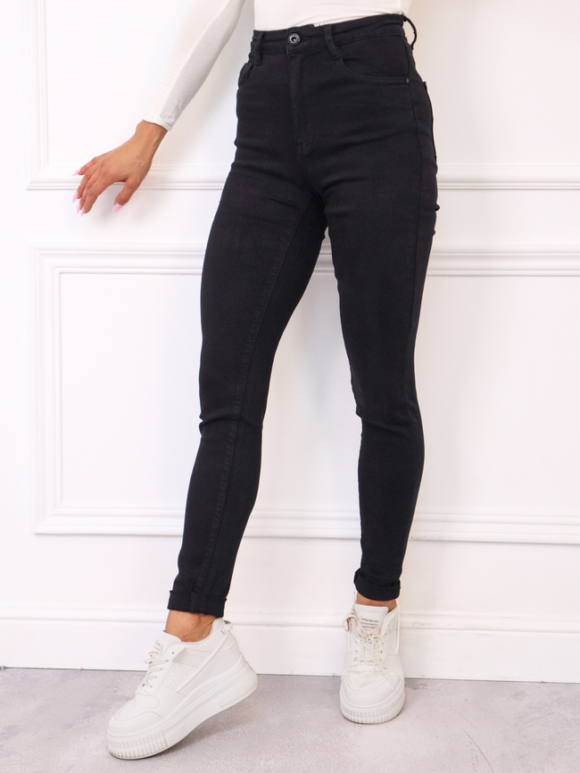 SPODNIE JEANSOWE SKINNY DLA WYSOKICH- CZARNE