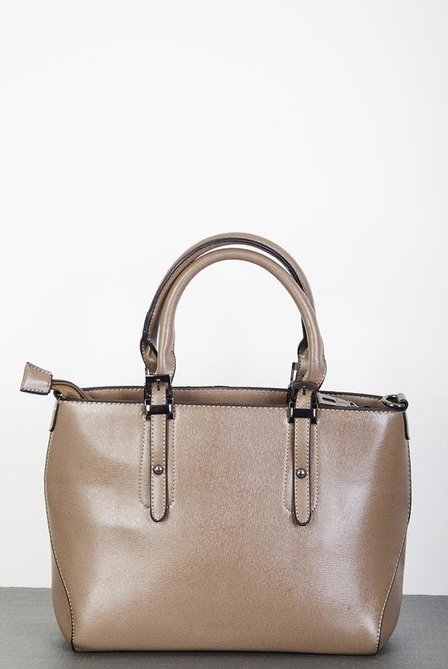 Jasnobrązowa torebka średniej wielkości "shopper"