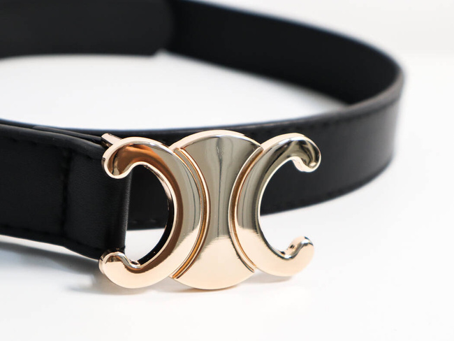 PASEK Z OZDOBNĄ CZARNĄ KLAMRĄ- CZARNY