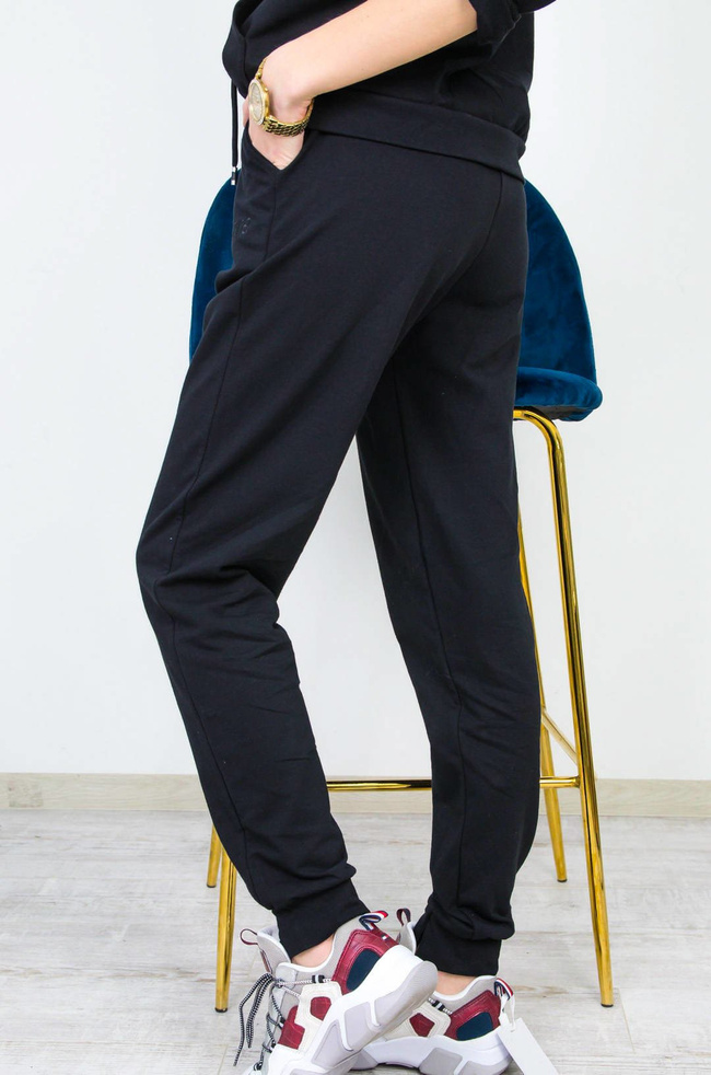 CZARNY BAWEŁNIANY KOMPLET DRESOWY J'ADORE