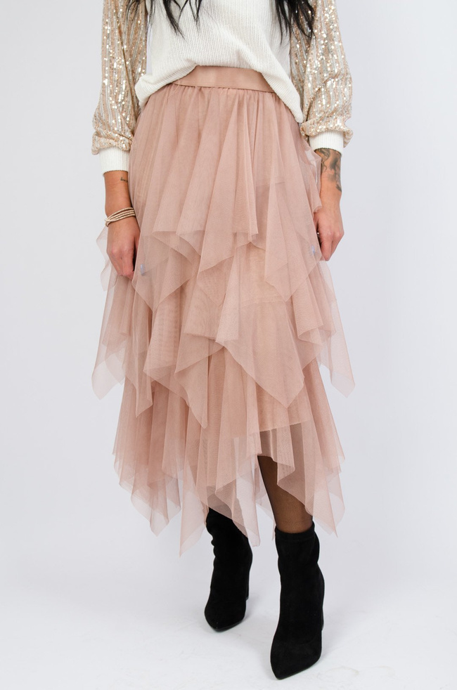 RÓŻOWA SPÓDNICA Z TIULU