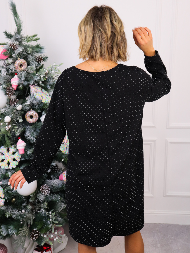 SUKIENKA ZDOBIONA CYRKONIAMI- CZARNA