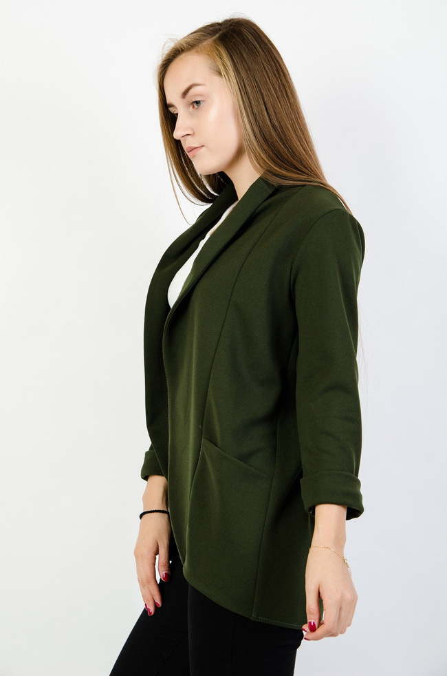 Zielona narzuta-marynarka z zakładką