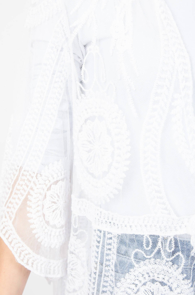 BIAŁA NARZUTA PLAŻOWA PAREO Z SIATKI