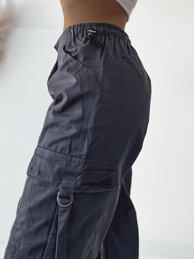 SPODNIE SPADOCHRONOWE Z REGULOWANYMI STOPERAMI- SZARE