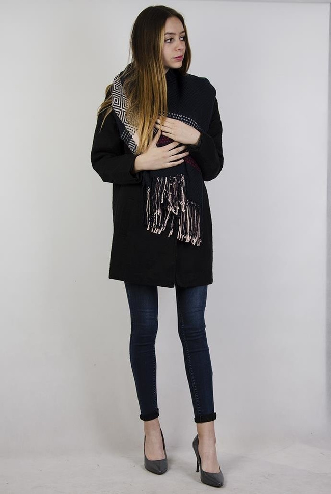 Szal granatowo-czerwony