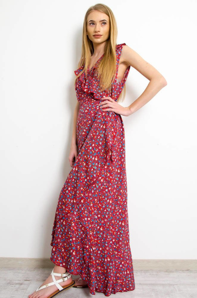 SUKIENKA NARZUTA W KWIATY WIĄZANA 