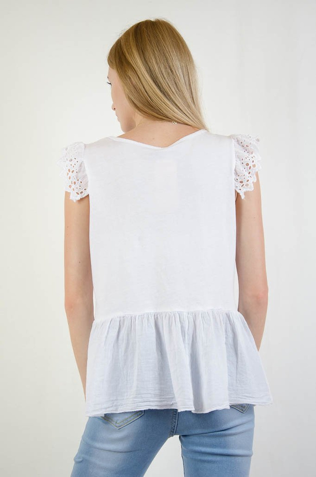 BIAŁA AŻUROWA BLUZKA 