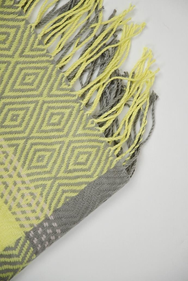 Szal szaro-limonkowy