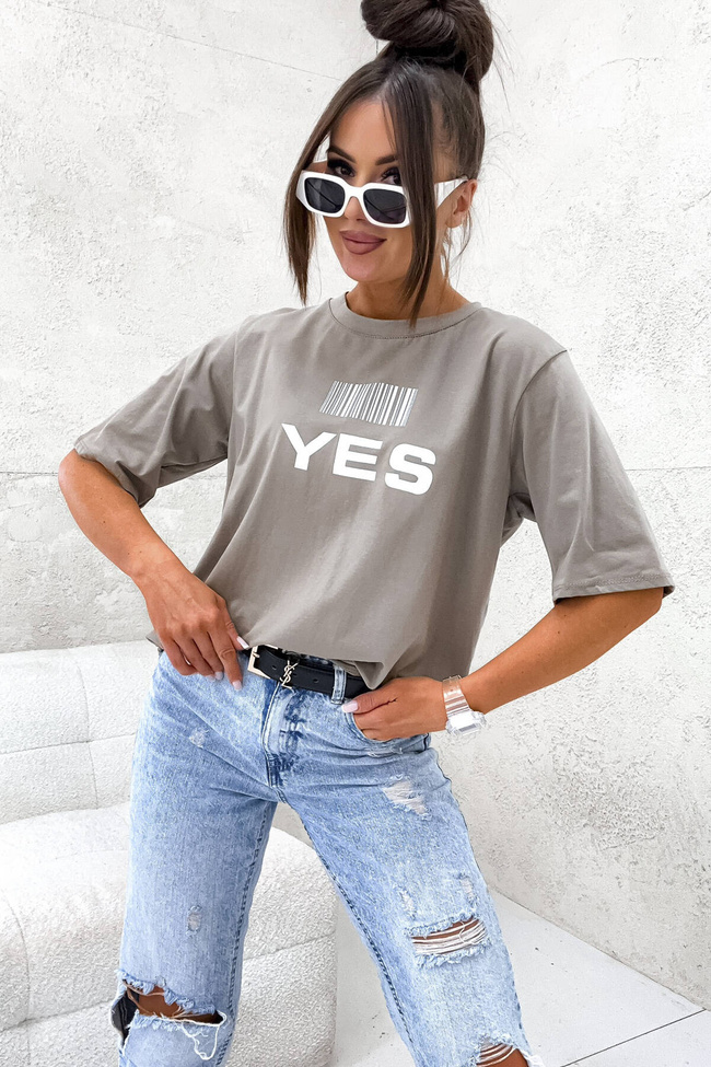 T-SHIRT Z KODEM KRESKOWYM YES-NO- FANGO