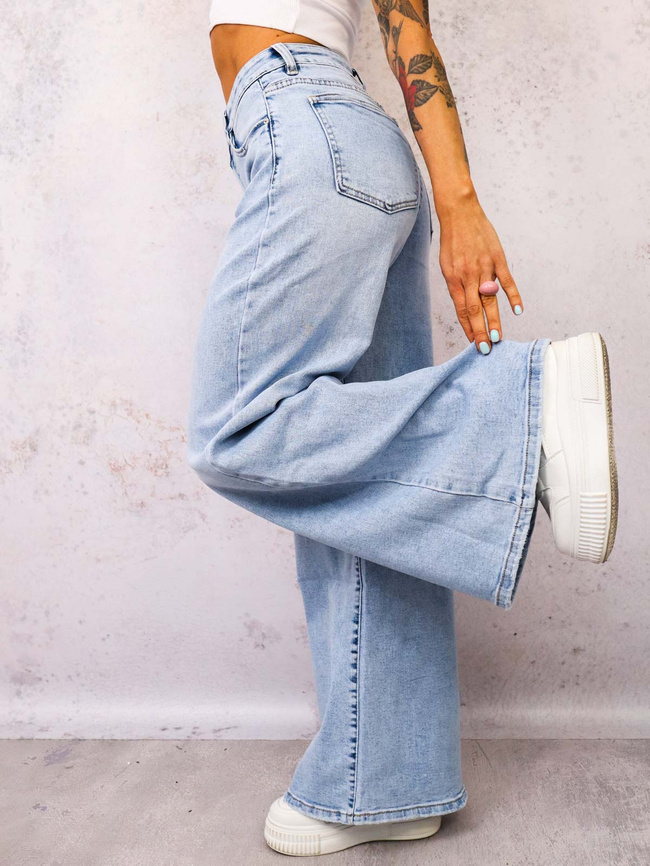 SPODNIE JEANSOWE Z SZEROKIMI NOGAWKAMI I WYSOKIM STANEM