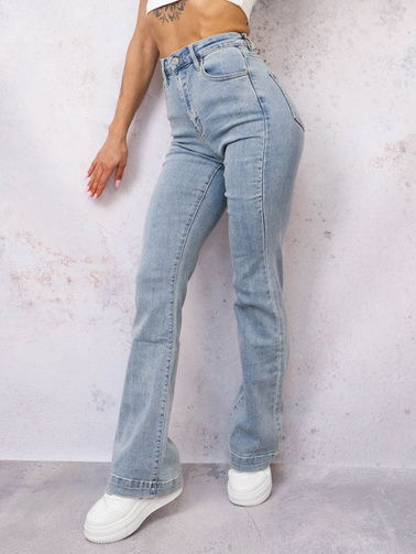 SPODNIE JEANSOWE FLARE DZWONY- NIEBIESKIE