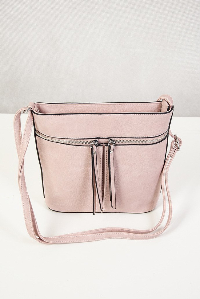 Mała różowa torebka z zamkami