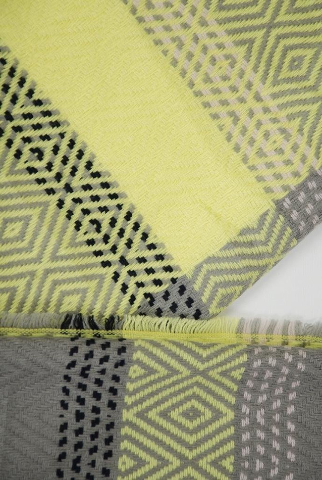 Szal szaro-limonkowy