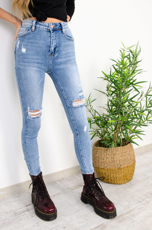 JASNE SPODNIE JEANSOWE TYPU PUSH UP XXS-L