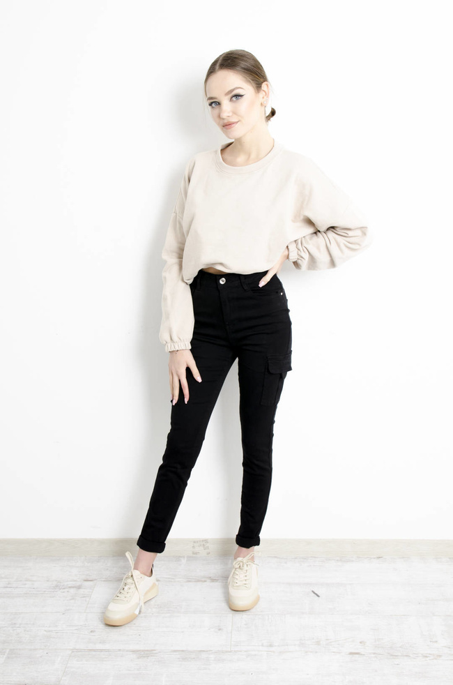 SPODNIE CZARNE BOJÓWKI