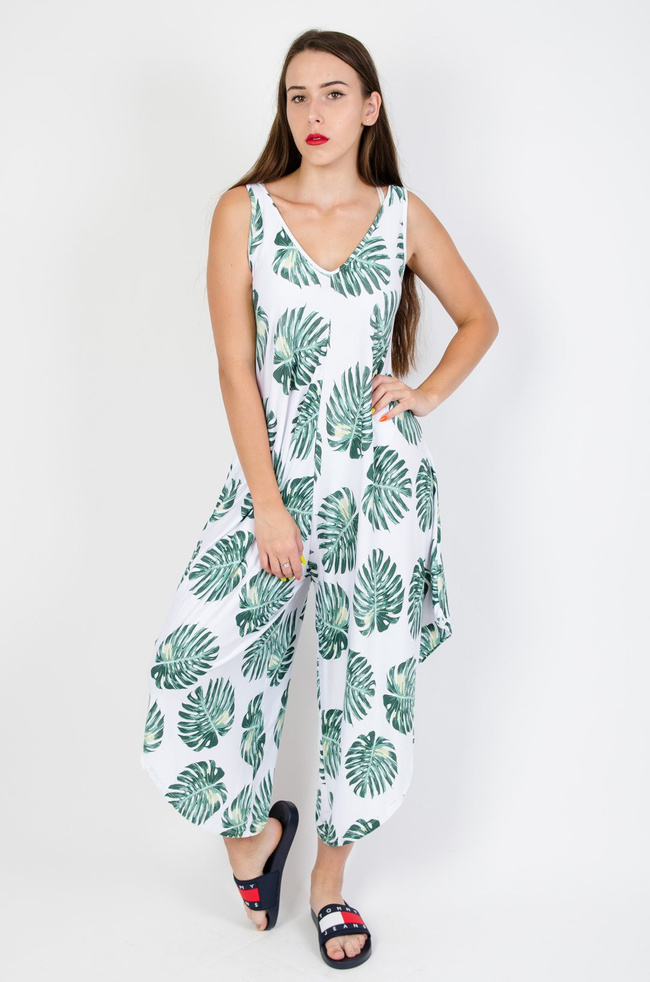 Biało-zielony kombinezon Pumpy