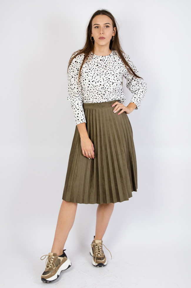 Spódnica zamszowa z plisowaniem