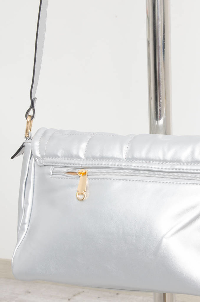 TOREBKA LISTONOSZKA Z OZDOBNYMI PRZESZYCIAMI- JASNO SREBRNA