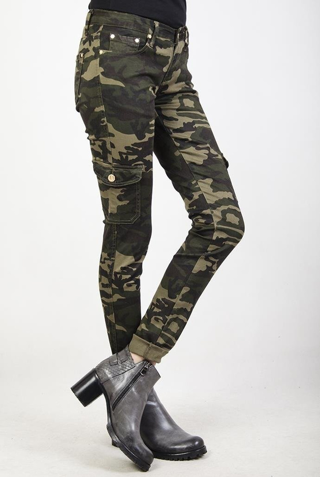 Spodnie moro bojówki z kieszenią z boku